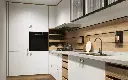 White And Wood Two-Tone Modern Style Kitchen Cabinet – OBK24L02