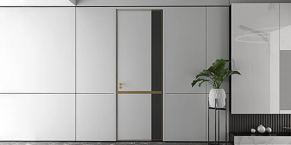 Wooden Interior Door in White and Black OBD21-014