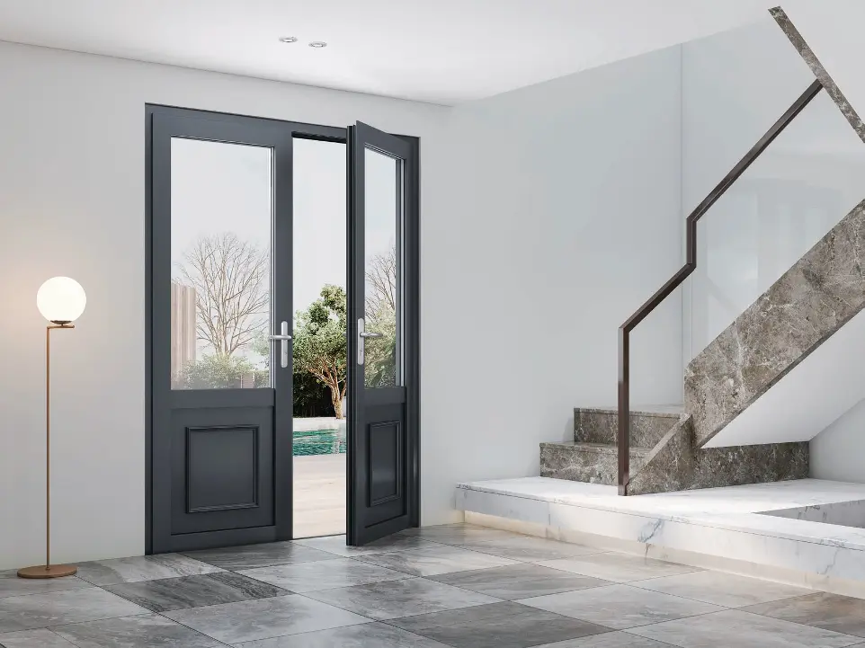 65  باب ألمنيوم مفصلي