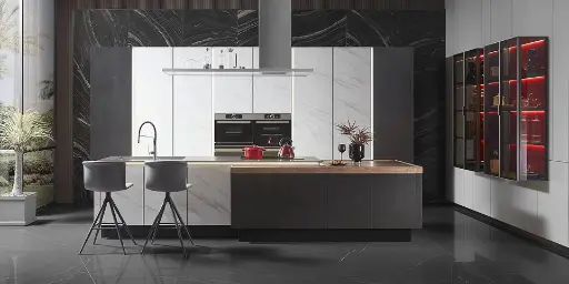 [OBK22-010] Modern Kitchen Cabinets with Sintered Stone OBK22-010