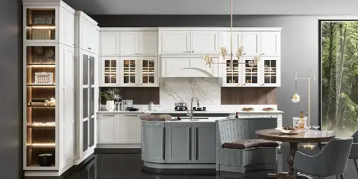[OBK22-009] Shaker Kitchen Cabinets Idea in Grey OBK22-009